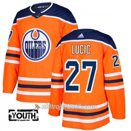 Barn Ishockey Edmonton Oilers Tröja Milan Lucic 27 Adidas 2017-2018 Orange Authentic Barn Ishockey Edmonton Oilers Tröja Milan Lucic 27 Adidas 2017-2018 Orange Authentic